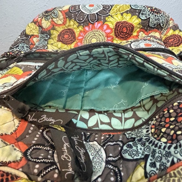 Vera Bradley Laptop Backpack Flower Shower School Bag Computer Compartment 70s - Picture 7 of 12